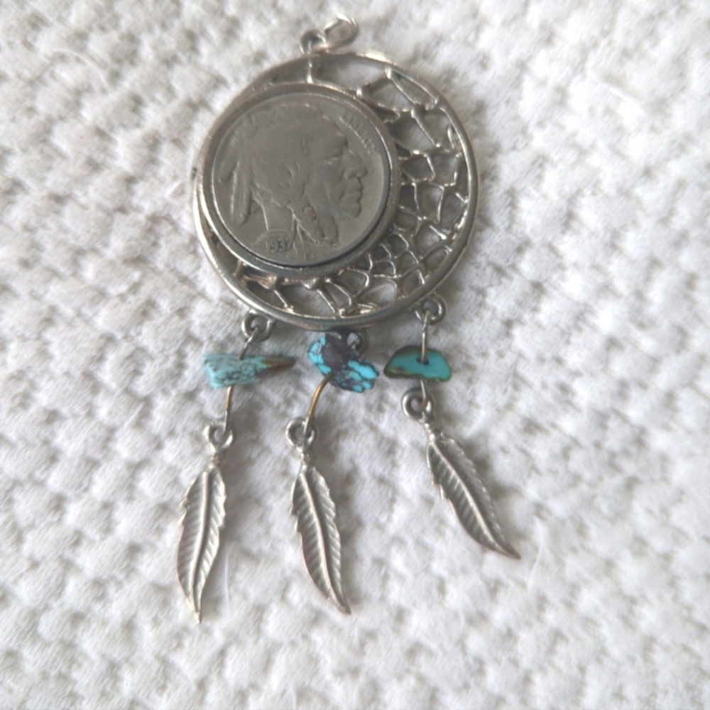 Indian Head Nickel Dream Catcher Pendant